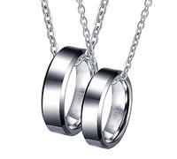 NZVCQVPU Anello, coppia collane personalizzate in tungsteno 6 mm Ringi del cavo con bordo smusso per coppia