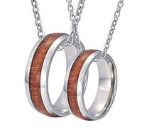 NZVCQVPU Anello, coppie tungsteno personalizzare 8 mm anello intarsio cavo in legno di San Valentino Regalo per la ragazza
