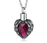 NZVCQVPU Ash che tiene la collana per uomini, collana di urna commemorativa per donne ala in acciaio in acciaio ciondolo con zirconia
