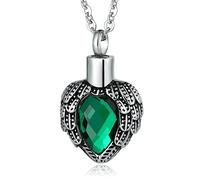 NZVCQVPU Ash che tiene la collana per uomini, collana di urna commemorativa per donne ala in acciaio in acciaio ciondolo con zirconia