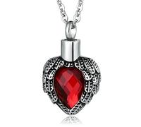 NZVCQVPU Ash che tiene la collana per uomini, collana di urna commemorativa per donne ala in acciaio in acciaio ciondolo con zirconia