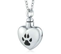 NZVCQVPU Ash Necklace Aunt, Stainless Steel Heart with Paw Pet Ashes Memorial