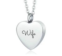 NZVCQVPU Ashes Necklace for Women, Stainless Steel Heart Shape with Wife Pet Ashes Memorial