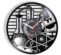 NZVCQVPU Bioexperiment Wall Clock Made Of Vinyl Record Biologist Experiment Equipment Wall Watch Lab & Biology School Art Decor Music