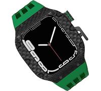 NZVCQVPU Carbon Fiber Watch Case Fluorine Rubber Strap,For 44mm 45mm 49mm,Titanium Metal Frame Bumper Sport Waterproof Bands 316L Stainless Steel Clasp,For Iwatch 8/7/6/5/4/SE
