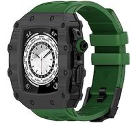 NZVCQVPU Carbon Fiber Watch Case Silicone Exercise Band Full Protection Mod Kit,For 8/7/6/5/4/SE 45mm 44mm,Rm Shockproof Bumper Cover Sport Watch Straps And Stainless Steel Buckle