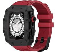 NZVCQVPU Carbon Fiber Watch Case Silicone Exercise Band Full Protection Mod Kit，For 8/7/6/5/4/SE 45mm 44mm，Rm Shockproof Bumper Cover Sport Watch Straps And Stainless Steel Buckle
