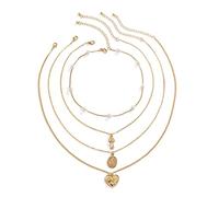 NZVCQVPU Catena a spina di pesce, sgradevole collana di funghi placcati Tag del cuore tag per le donne regalo di laurea per le donne