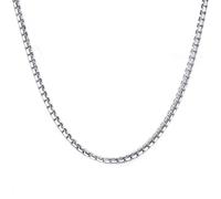 NZVCQVPU Catena di collana in acciaio inossidabile per donne, collana per uomini crana della catena del belcher semplice 3 mm 24 pollici