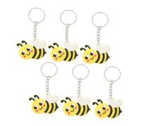 NZVCQVPU Ciondolo pendente portachiavi ape cartone animato, simpatico portachiavi a forma di ape decorativo per borse e chiavi, set da 6 pezzi, accessori creativi per l'uso quotidiano