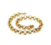 NZVCQVPU Collana a catena rolo in acciaio inossidabile da 20 pollici, collana per uomini alla moda da 2-12 mm Collana a catena rocciosa