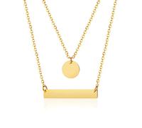 NZVCQVPU Collana a catena spessa, cavo della collana Cavo in acciaio inossidabile Collana a doppio strato Necklace orizzontale Neckley Round Cipcant Necklace for Women