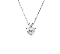 NZVCQVPU Collana bianca 9k per donne, a forma di cuore con una collana a ciondolo di donne moissanite