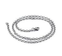 NZVCQVPU Collana cavo a collegamento a catena per uomini da 18-20 pollici, collana a catena in acciaio inossidabile per donne da 1,7-3,7 mm per la catena della collana rapper