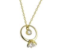 NZVCQVPU Collana di amici, Collana Girls Cavo allungato Sterling rotondo a forma zircone gemma anello di gemma a pendente per l'anniversario della collana