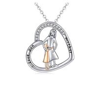 NZVCQVPU Collana, donna collana giorno 18k diamante bianco inciso, amore tu madre coglione giorno regalo per madre 50 cm