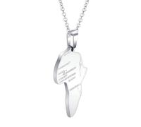NZVCQVPU Collana in acciaio, / Nera/collana Africa Mappa collane a forma 50 cm