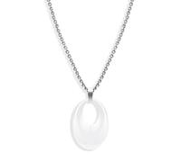 NZVCQVPU Collana in ceramica con ciondolo, coppia di collane per lui e lei con ciondolo ovale 47 cm catena, Misura unica, Standard, Standard