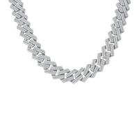 NZVCQVPU Collana in moissanite placcata in 18 carati, 45-50 cm, da uomo, con catena di diamanti coltivati in laboratorio, collana cubana da uomo, Misura unica, Standard, Standard