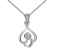 NZVCQVPU Collana Platinum 950 per donne, cavo con catena di collana a pendente diamantato da 0,1 CT
