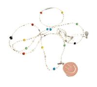 NZVCQVPU Collana preppy per donne e ragazze, punk vintage colorato faccine faccine crafella catena di clavicola semplice spiaggia per le vacanze, collane faccine, collane preppy per adolescenti