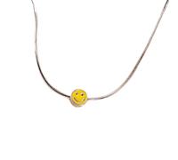 NZVCQVPU Collana preppy per donne e ragazze, punk vintage colorato faccine faccine crafella catena di clavicola semplice spiaggia per le vacanze, collane faccine, collane preppy per adolescenti