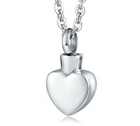 NZVCQVPU Collana ricordo per ceneri in acciaio inossidabile, collana con medaglione per ceneri per donne ciondolo a forma di cuore, Misura unica, Standard, Standard