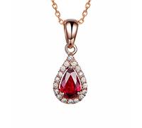 NZVCQVPU Collana rosa, collane di rose per una buona gemma rubino gemella lussuosa regalo da donna lussuosa
