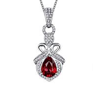 NZVCQVPU Collana ruby, promessa per la fidanzata a forma di pera bianca collane rossa lacrima con diamante rubino da 1 ct 0,2 ct per amico