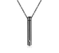 NZVCQVPU Collana urna del ricordo per ceneri umane, collane di cremazione per uomo cilindro cilindro in acciaio inossidabile con zirconia