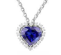 NZVCQVPU Collana vintage, collana bianca con 6 6,5carat blu una gemma tanzanite gemella lussuosa regalo da donna lussuosa