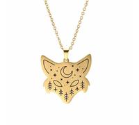 NZVCQVPU Collana volpe per donne e uomini, ciondolo di piede per animali di volpe con zircone, collana iniziale di Fox Girl, gioielli volpi per donne, gioielli Therian