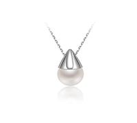 NZVCQVPU Collane collana di perle s925 catena sospesa perla d'acqua dolce da 8-9 mm a forma di panino bianco a vapore alla moda dono gioielli femminili regalo da donna pendenti da donna