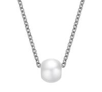 NZVCQVPU Collane da donna in acciaio inossidabile, collana da donna semplice catena rolò con ciondolo a perlina 40,6 + 5,1 cm catena, Misura unica, Standard, Standard