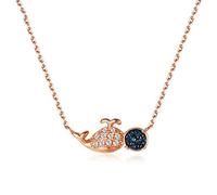 NZVCQVPU Collane per donne Collana Balena Collana a ciondolo Rosa Whale Ciondolo da 18 pollici Collane girocollo