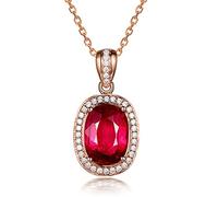 NZVCQVPU Collane per donne, collana da 18k con tormalina ovale da 2,21 ct