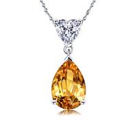 NZVCQVPU Collane per donne Girls Dropse Formio 2.6 Carats Citrine Necklace Necklace 18 '', gioielli per donne girocollo, collane, collane