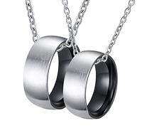 NZVCQVPU Collane per uomini personalizzati, coppia abbinata in acciaio inossidabile anello spazzolato 8mm 8 mm