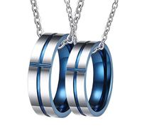 NZVCQVPU Collane personalizzate per donne, collana abbinata in carbone di tungsteno in carbone nero 6 mm anello spazzolato smusso bordo