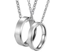 NZVCQVPU Collane personalizzate per donne, Couple Couple Couple Acciaio inossidabile Anello spazzolato Spazzola