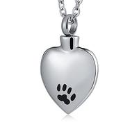 NZVCQVPU Cremation Urn Collana per uomini di cenere, collana per animali domestici personalizzabili in acciaio inossidabile a ciondolo con stampa a zampa