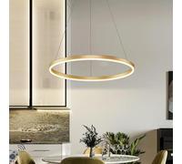 NZVCQVPU Dimmable Pendant Light - Modern Circle Ring Chandelier for Dining Table Kitchen Island & Living Room - Black Finish 3 Rings (100/80/60CM 188W)
