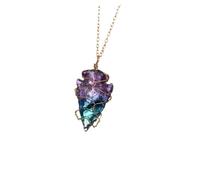 NZVCQVPU Donna Lungo Giada Elegante Pietra Forma Irregolare Collo Elegante Accessorio Casuale