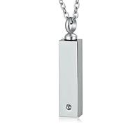 NZVCQVPU for Steel, Memory Chain Rectangular Memorial Locket for Men Women with Funnel Kit & Bag