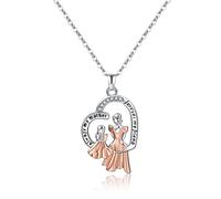 NZVCQVPU for Women, for Women 14K White & Rose Diamond Heart with Engraving Pendant Birthday Gift for 47cm