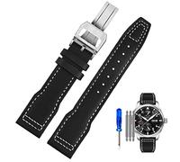 NZVCQVPU Genuine Leather Watch Strap for IWC Pilots Little Prince Male Mark 18 Big Fly Portugal Soft Comfortable Watchband 20mm Wristband