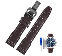 NZVCQVPU Genuine Leather Watch Strap for IWC Pilots Little Prince Male Mark 18 Big Fly Portugal Soft Comfortable Watchband 20mm Wristband