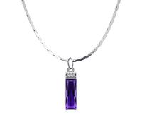 NZVCQVPU Gioielli/collane Ametista Ametista collana a pendente catena di clavicole femminile più 925 collana da 16/18 pollici pendenti da donna