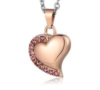 NZVCQVPU Gioielli cremation per cenere, collana di urna commemorativa per cenere in acciaio inossidabile cuori ciondolo con zirconia