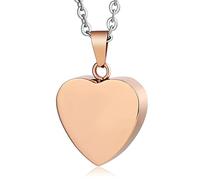 NZVCQVPU Gioielli cremation per cenere, collana di urna per gli uomini per indossare un ciondolo a cuore rosa in acciaio inossidabile